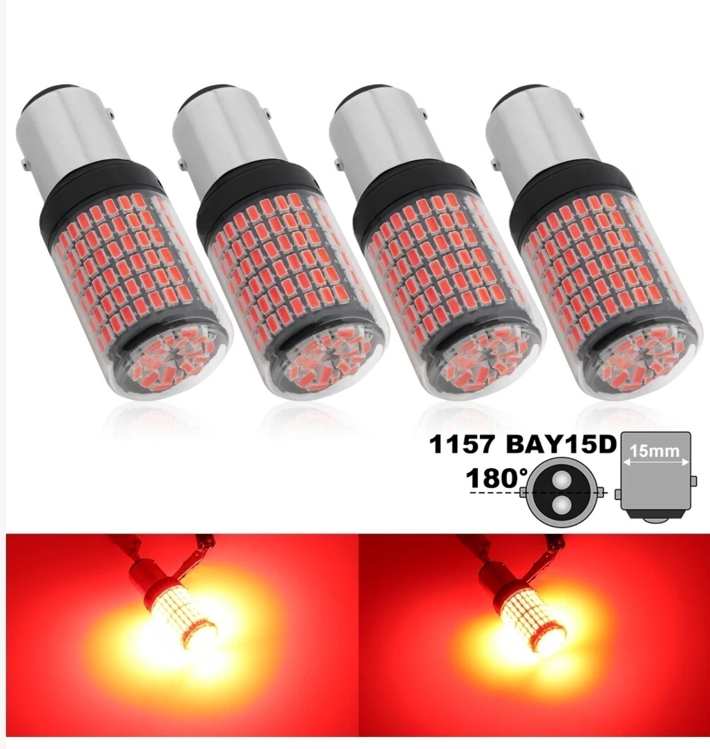 Led Tail Light Bulb Canbus - 4X 레드 1157 BAY15D LED 캔버스