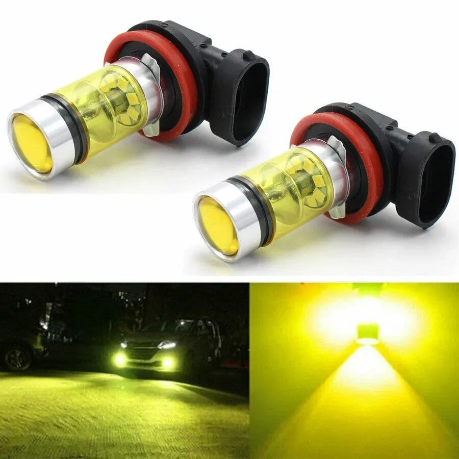 Led Fog Light H11 3000K Yellow - H8 H11 LED 안개등 전구 2개,