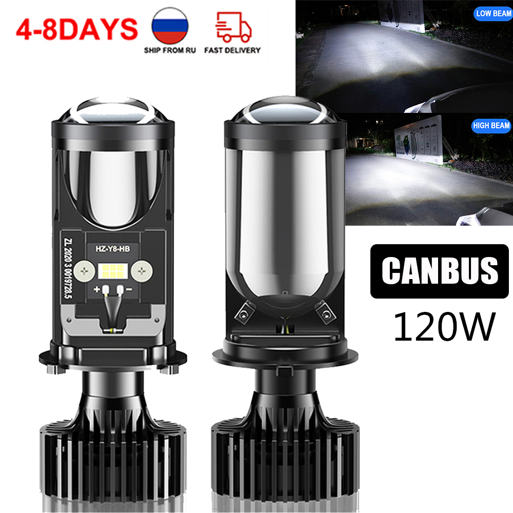 Led Headlight H4 Hi Lo 120W - 선풍기 냉각 기능 LED 렌즈 프로젝터