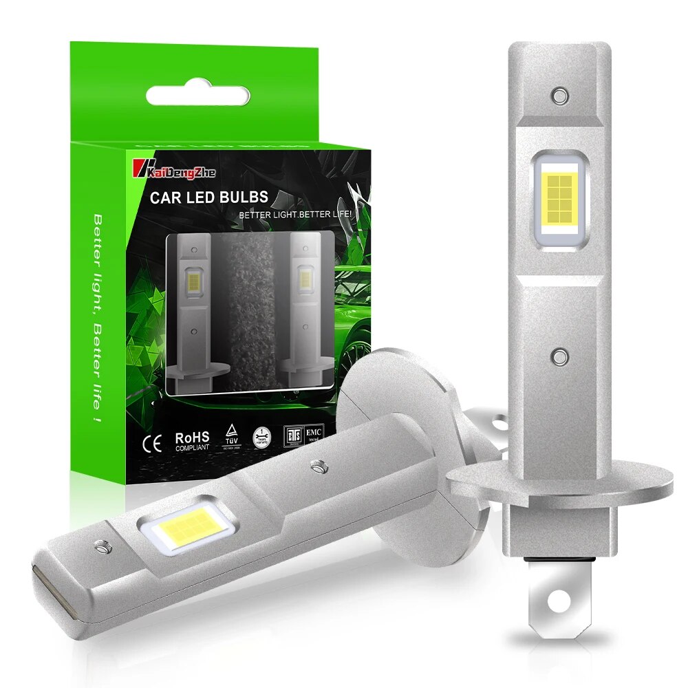 Led Headlight 6500K White 12000Lm - 2Pcs 1:1 자동차 LED H1 LED