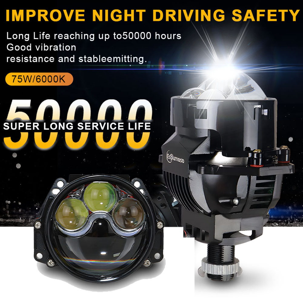 Laser Led Headlight Projector Lens - Hella 3R 용 쌍곡면 Bi LED