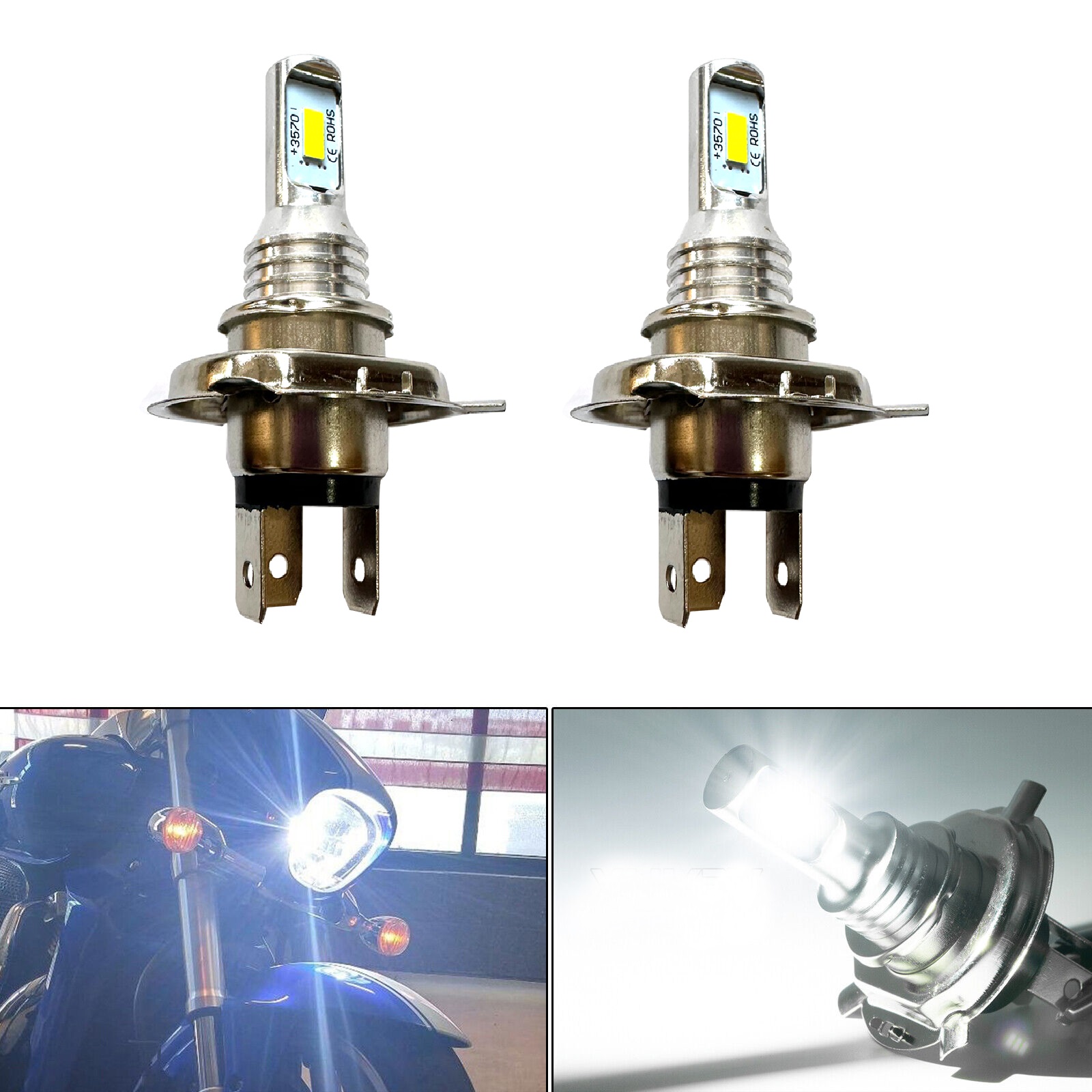 Motorcycle Led Headlight Bulb H4 - H4 12v LED 제논 화이트 캔버스