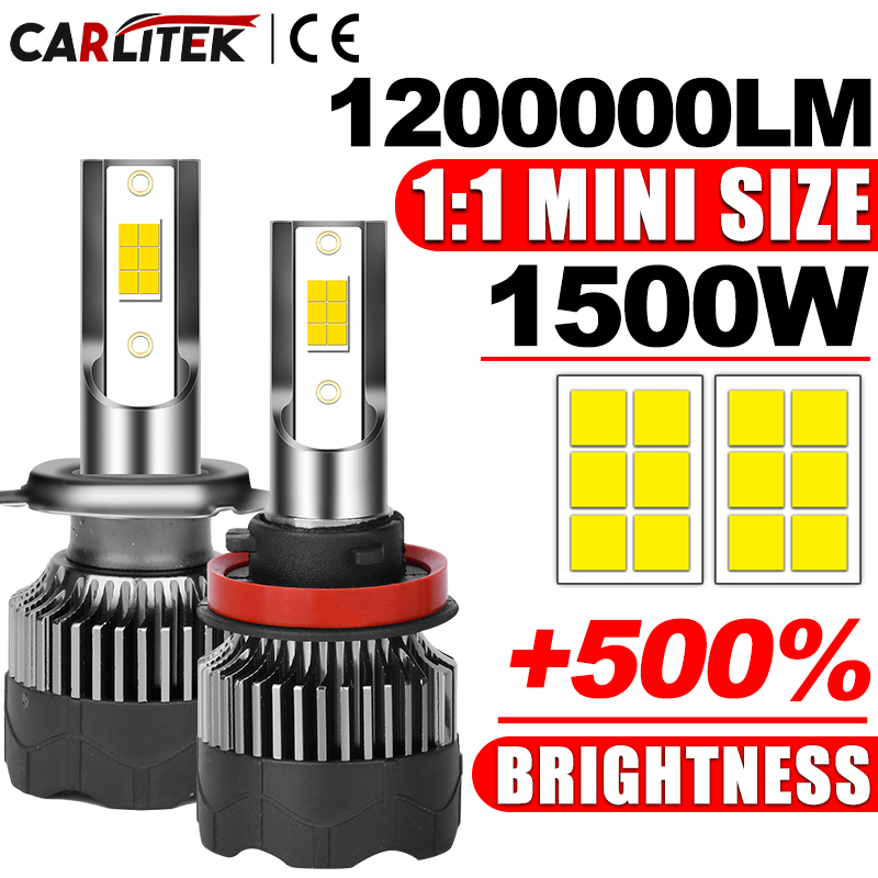 Car Led Bulb H1 H3 H8 H11 - 1200000lm 1500W 3570 CSP 칩 6000K