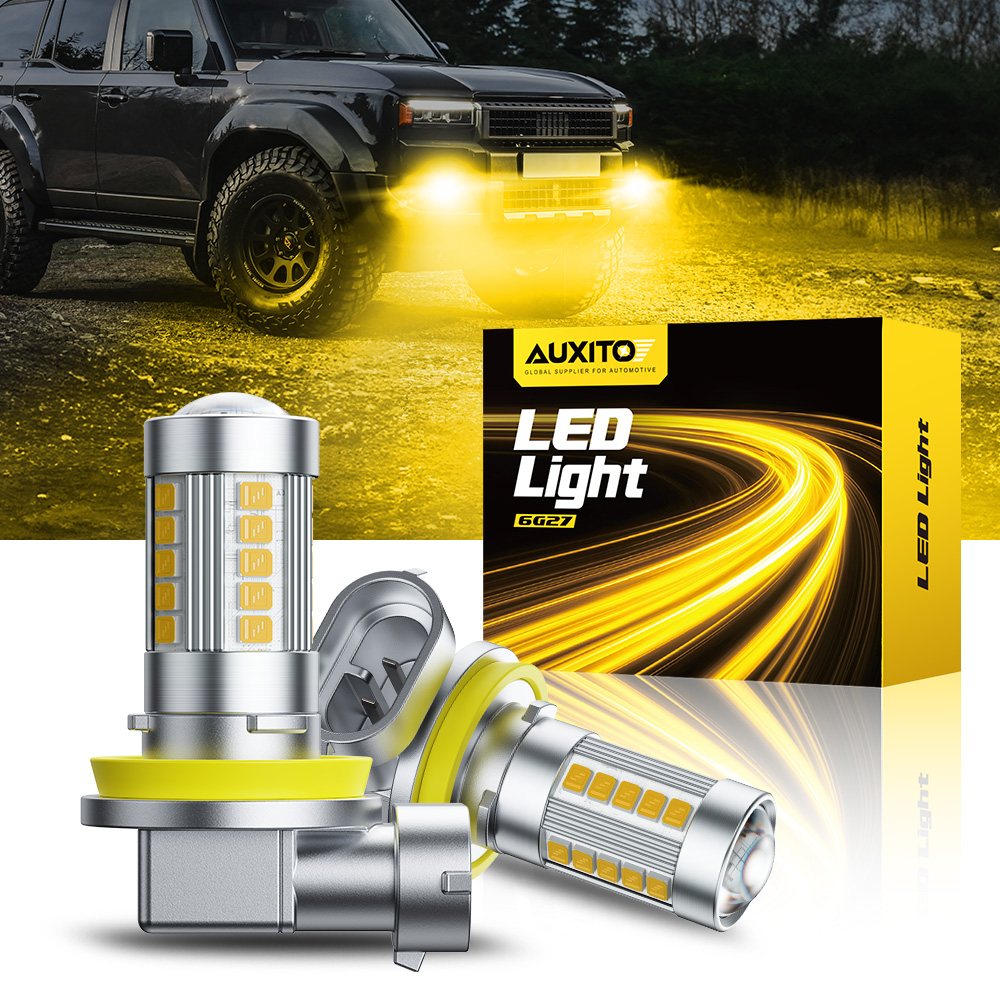 Led Fog Light H11 3000K Yellow - AUXITO 6G27 안개등 H8 H9 H11