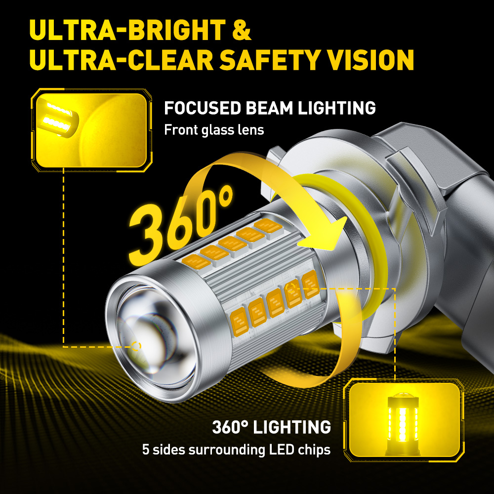 2Pcs AUXITO 9006 HB4 LED 노란색 3 - Led Fog Light H11 3000K Yellow 리뷰 및 가격