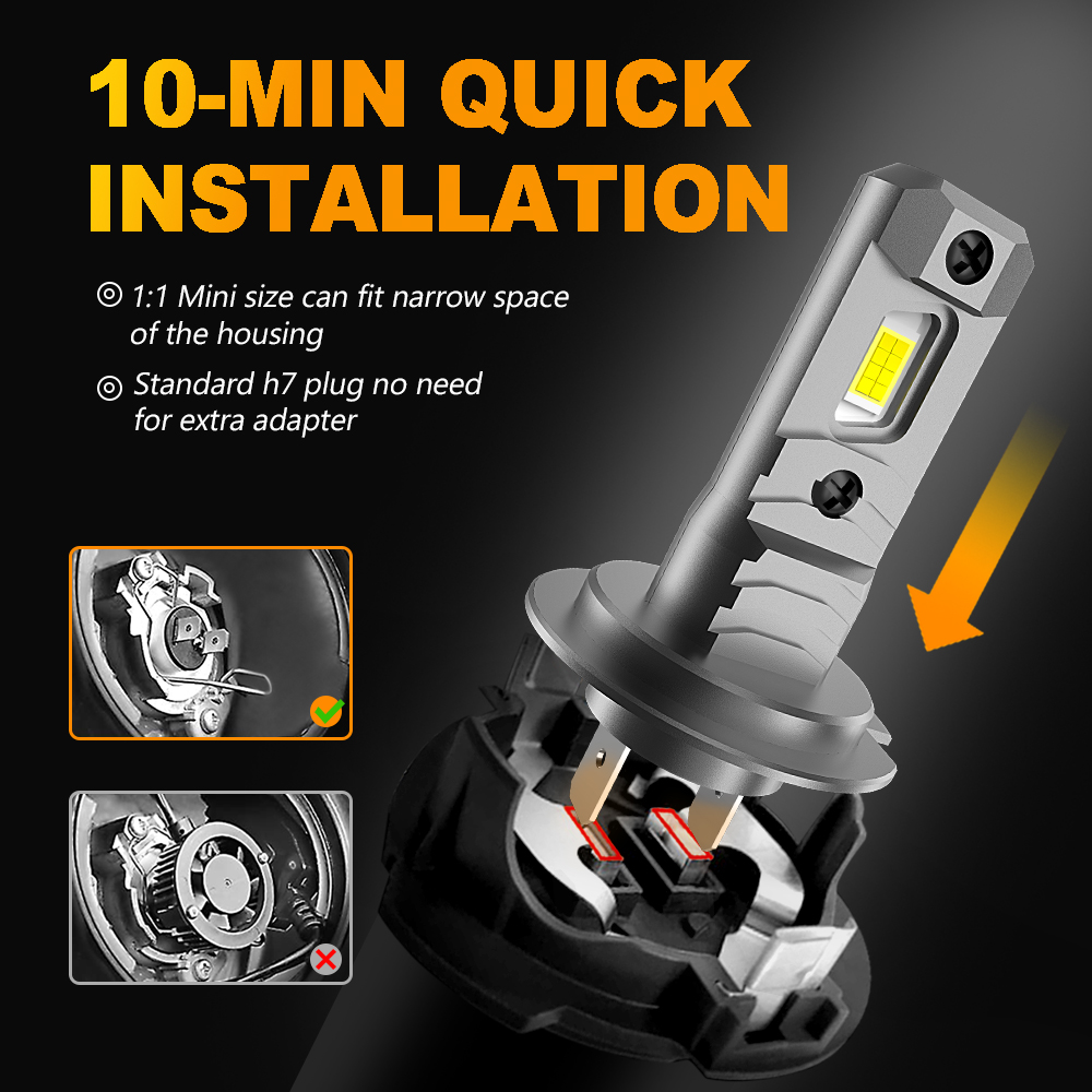MZGN 2Pcs H7 LED 헤드 라이트 전구 120 - Led Headlight 6500K White 12000Lm 리뷰 및 가격