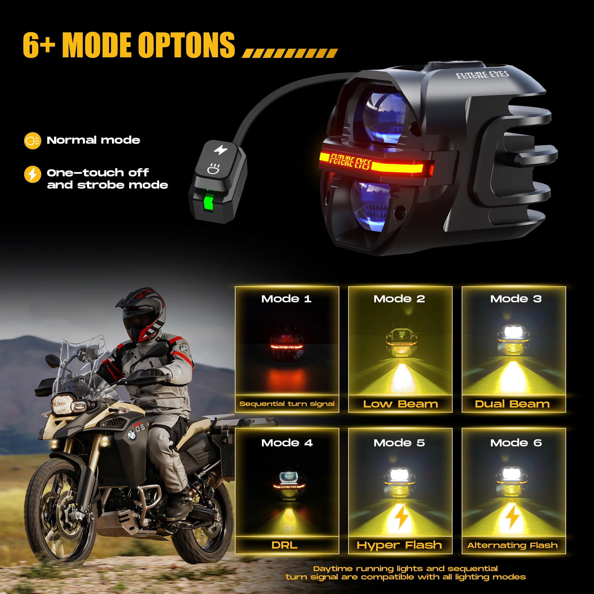 퓨처 아이즈 X80 - 120W LED 오토바이 안개등 - Led Headlight 6500K White 12000Lm 리뷰 및 가격