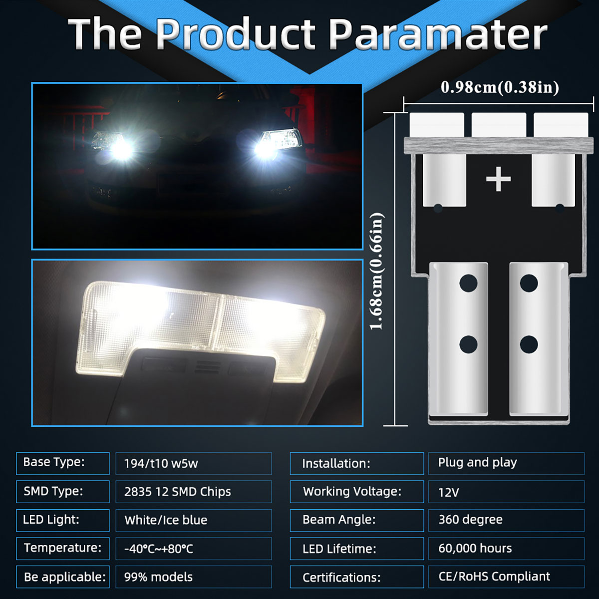 4Pcs T10 W5W Canbus 1206 12SMD - Led Tail Light Bulb Canbus 리뷰 및 가격