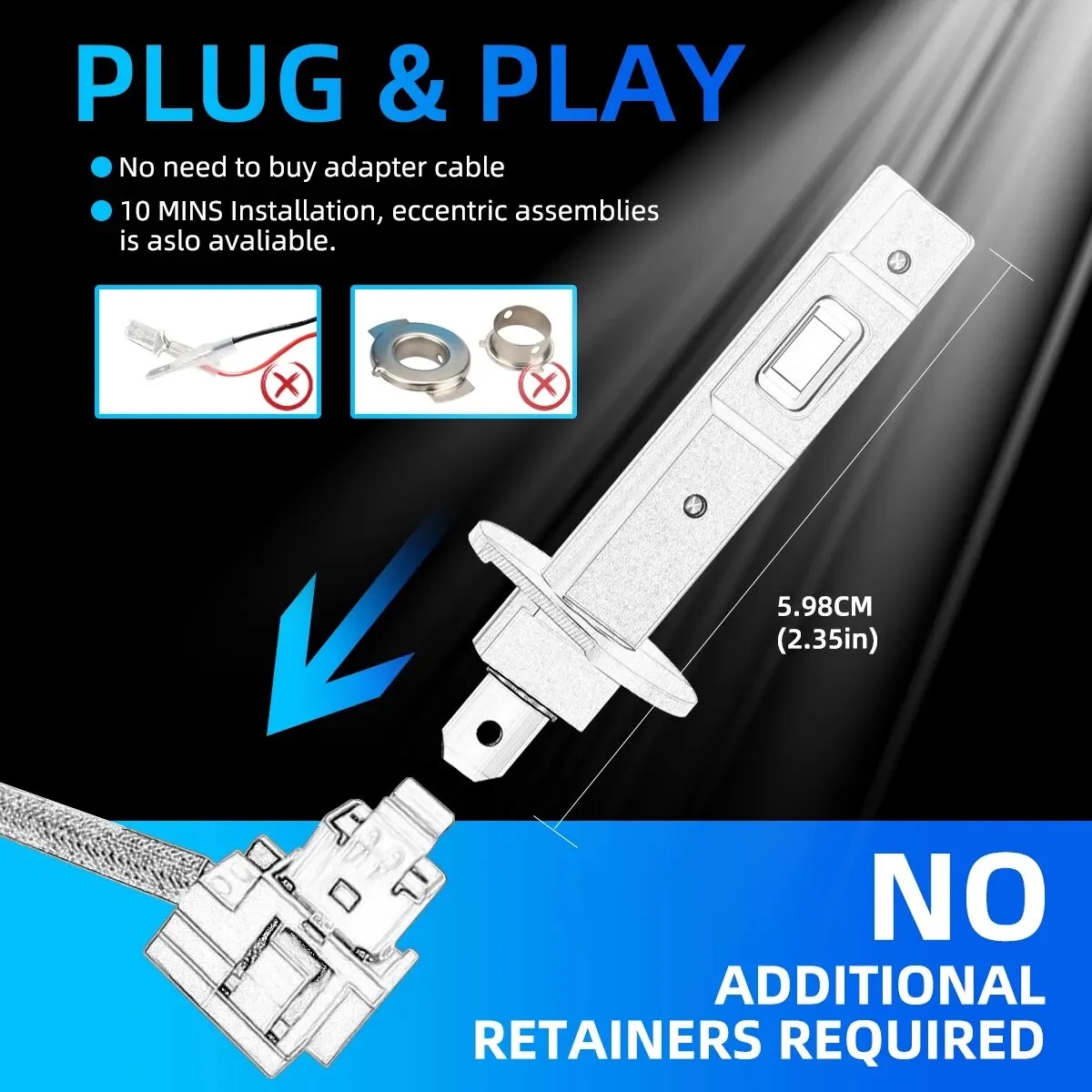 2Pcs 1:1 자동차 LED H3 H1 H7 헤드 라 - Led Headlight Bulb H7 20000Lm 리뷰 및 가격