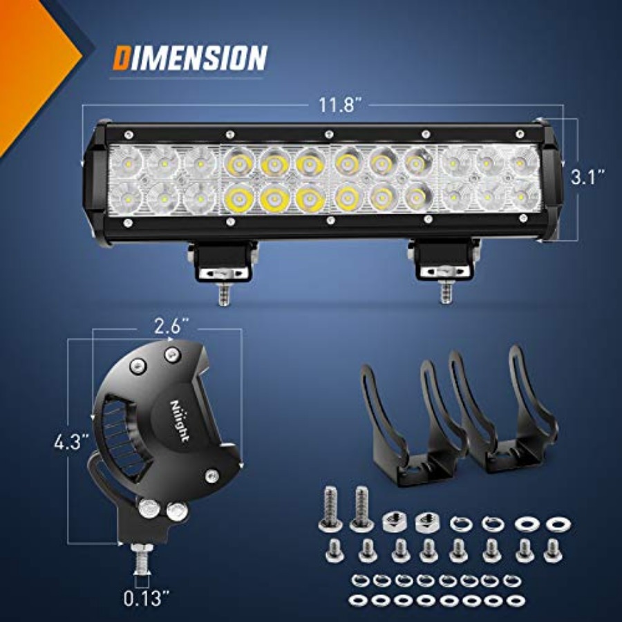 LED 라이트 바 2개 12인치 72W 5040 LM  - Led Work Light Bar 12 Inch Offroad 리뷰 및 가격