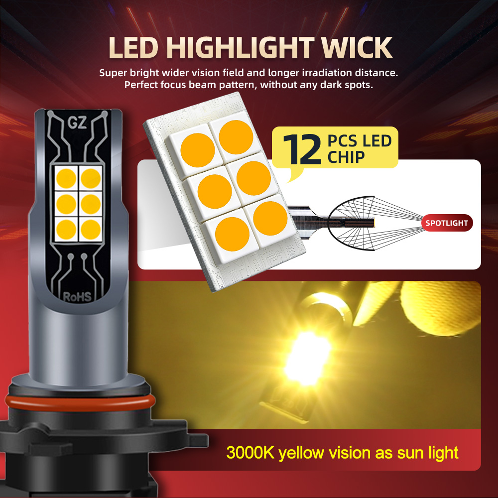 3000K LED 안개등 전구 램프 80W 30000L - Led Fog Light H11 3000K Yellow 리뷰 및 가격