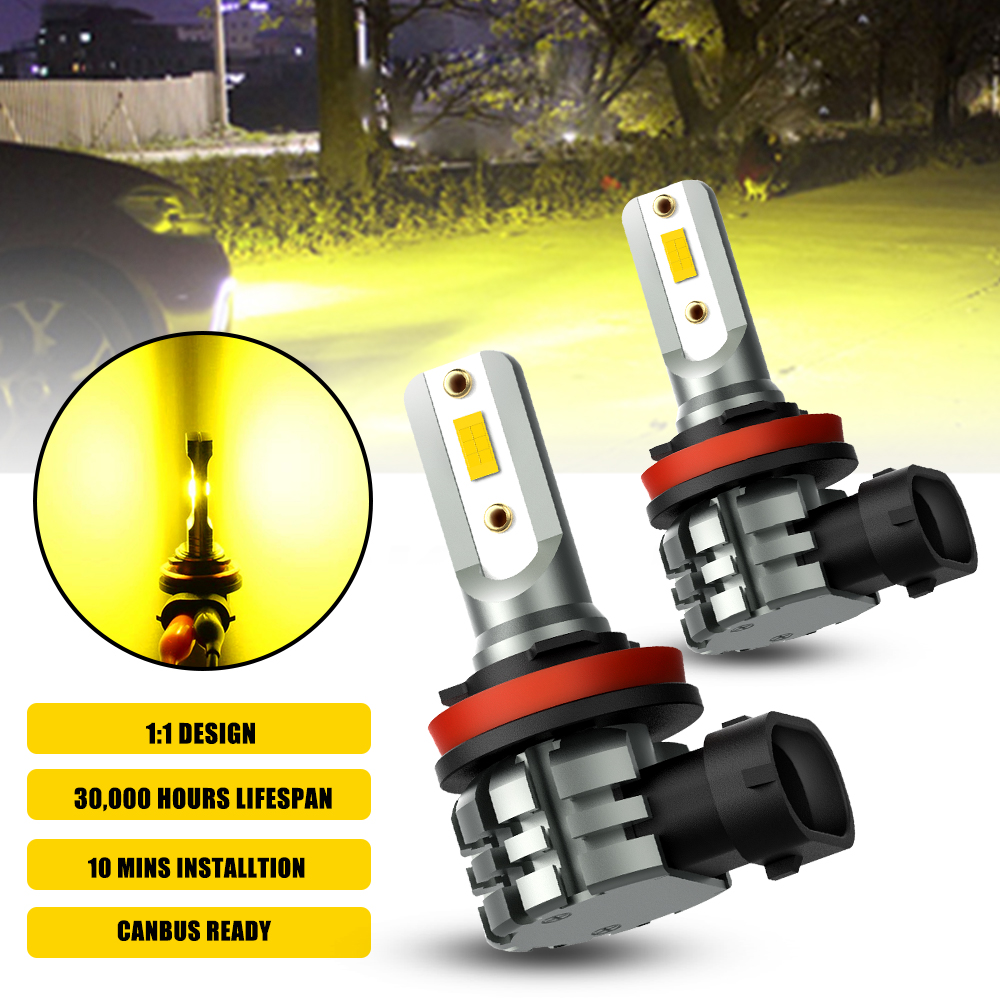2개 AUXITO H8 H11 LED 안개등 전구 H9 - Led Fog Light H11 3000K Yellow 리뷰 및 가격