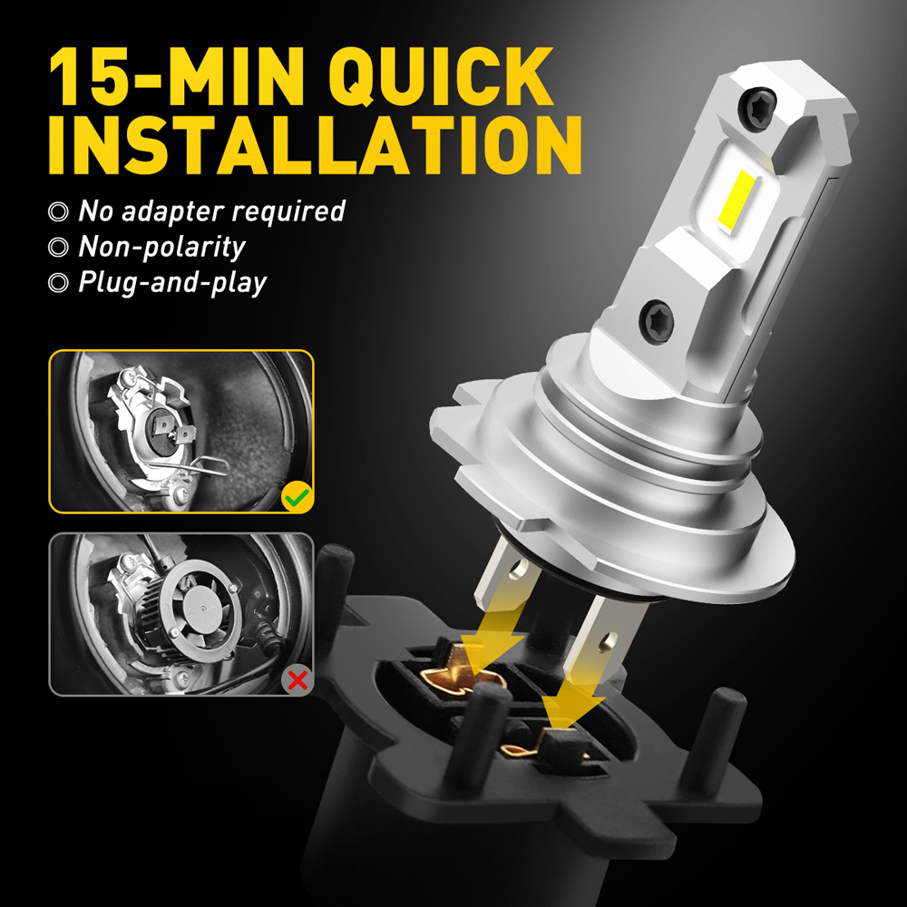 AUXITO 2Pcs 12000Lm CSP 칩 LED  - Led Headlight 6500K White 12000Lm 리뷰 및 가격