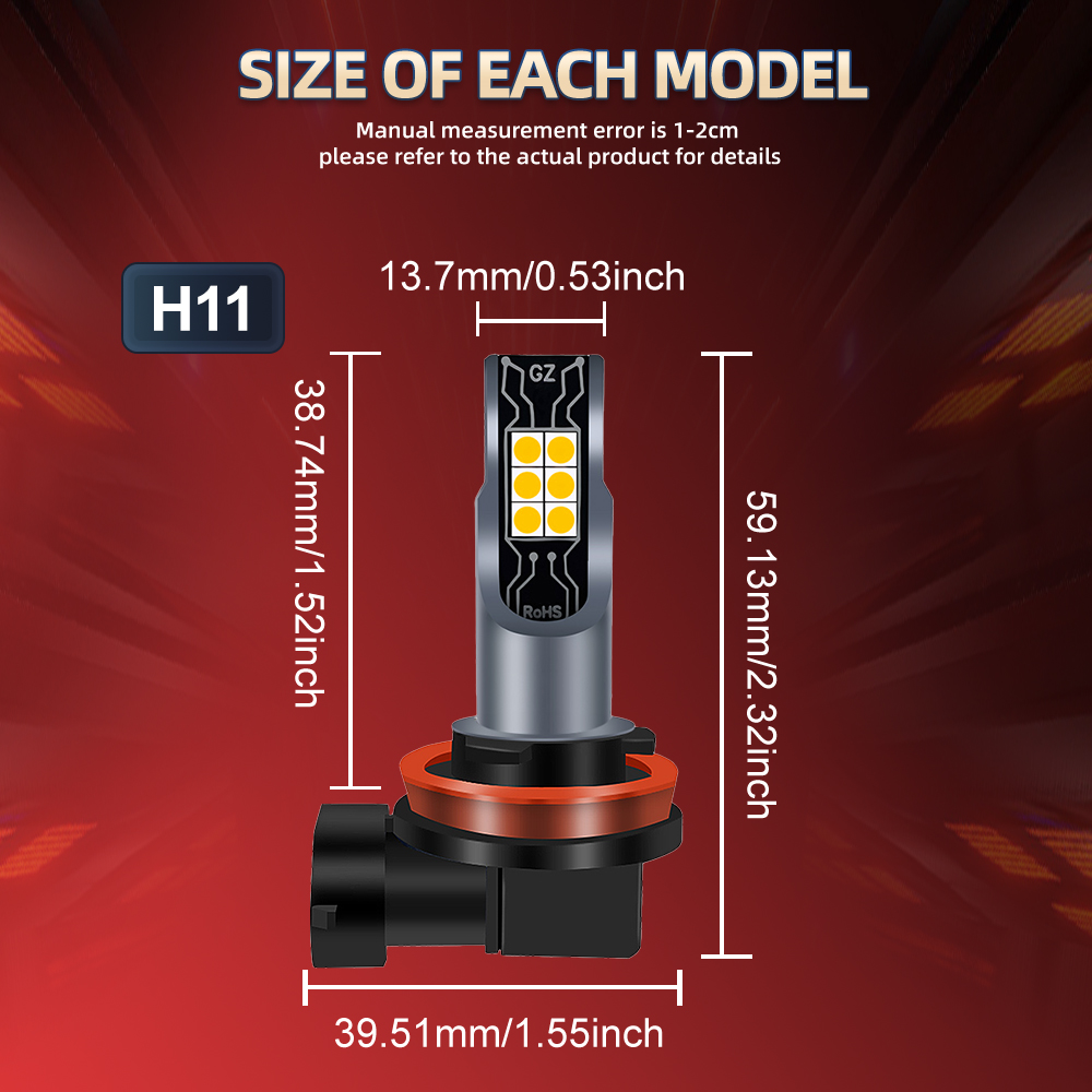 현대 투싼 2004-2018 H11 3000K 노란색  - Led Fog Light H11 3000K Yellow 리뷰 및 가격