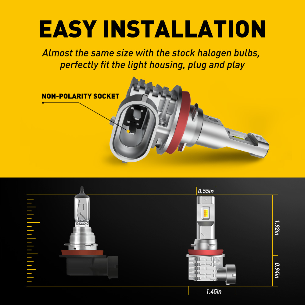 AUXITO 스위치백 LED 안개등, 자동차 안개등,  - Led Fog Light H11 3000K Yellow 리뷰 및 가격