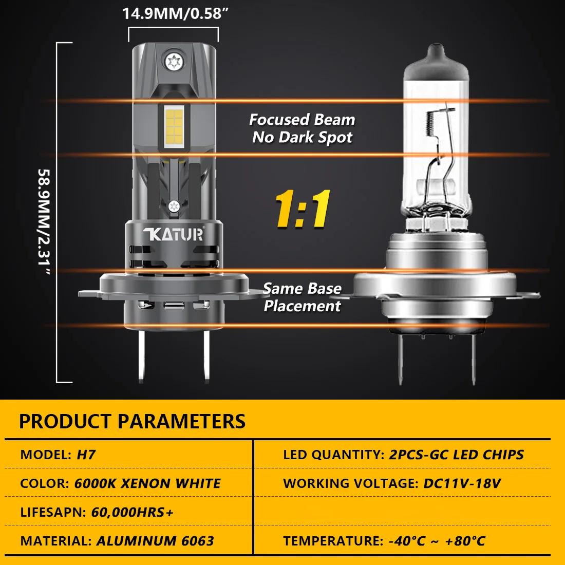 Katur 터보 LED 캔버스 헤드라이트 전구, 초강력 - Led Headlight Bulb H7 20000Lm 리뷰 및 가격