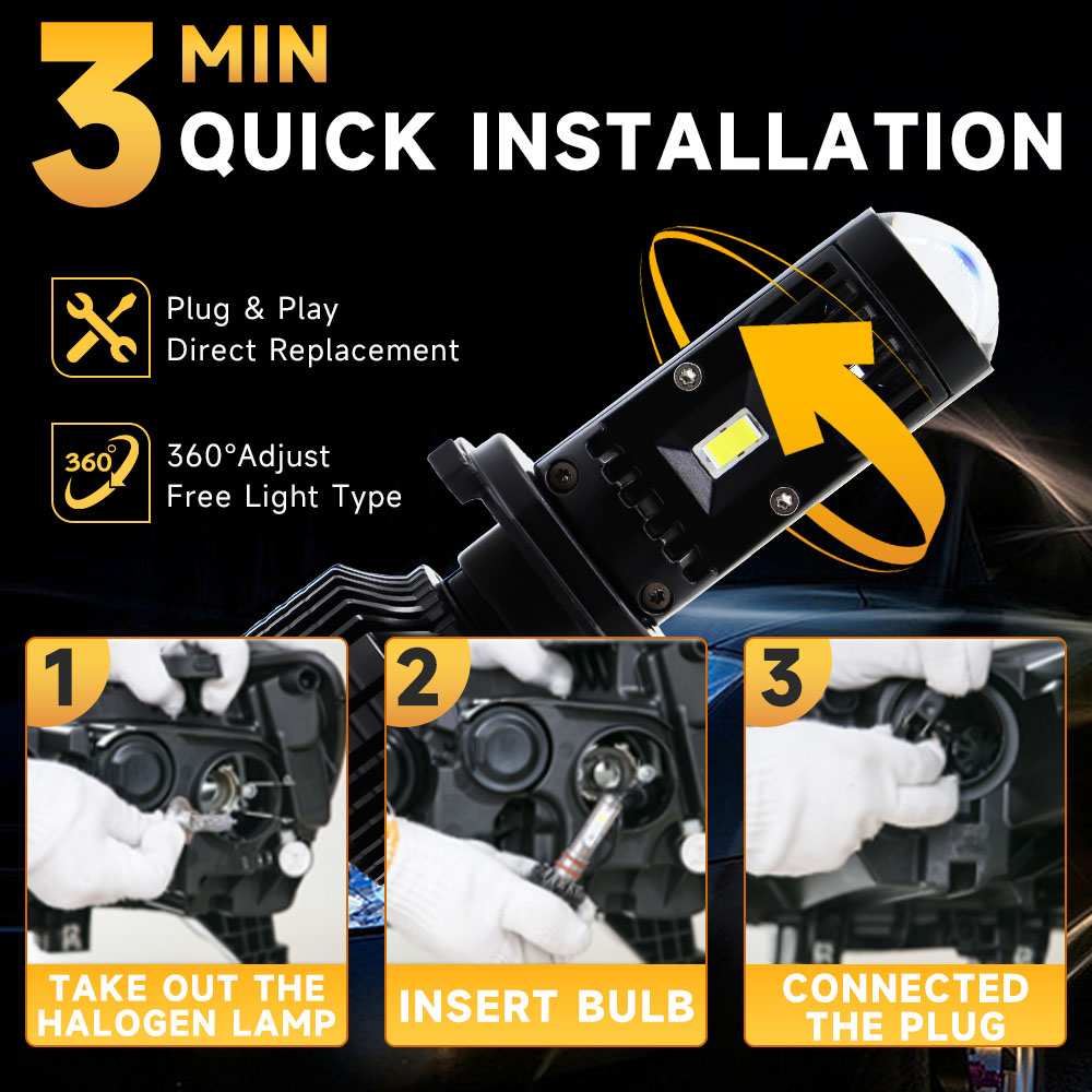 Canbus 램프 H4 H7 LED Y10 슈퍼 미니  - Laser Led Headlight Projector Lens 리뷰 및 가격