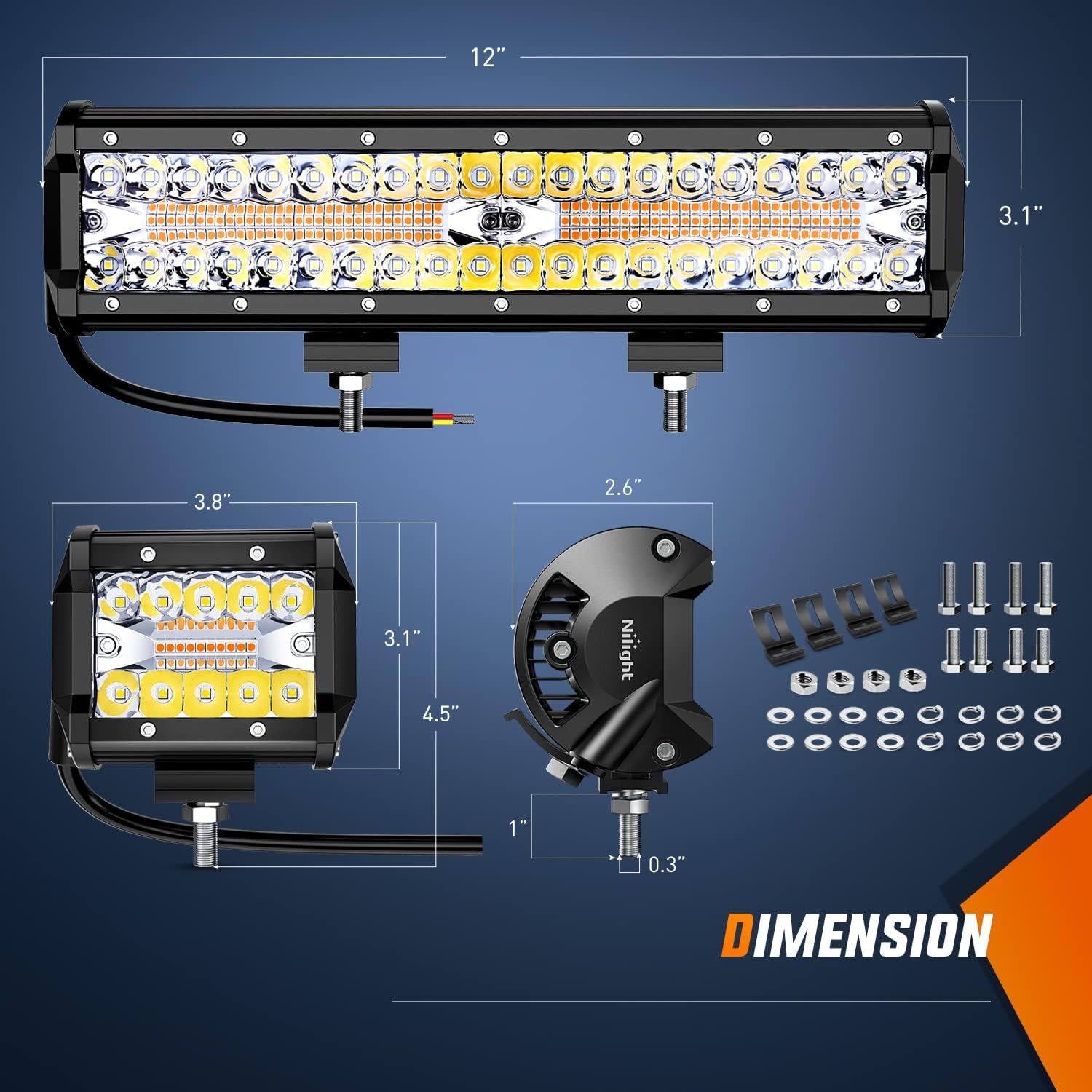 닐라이트 12인치 300W LED 라이트 바 2개, 4 - Led Work Light Bar 12 Inch Offroad 리뷰 및 가격